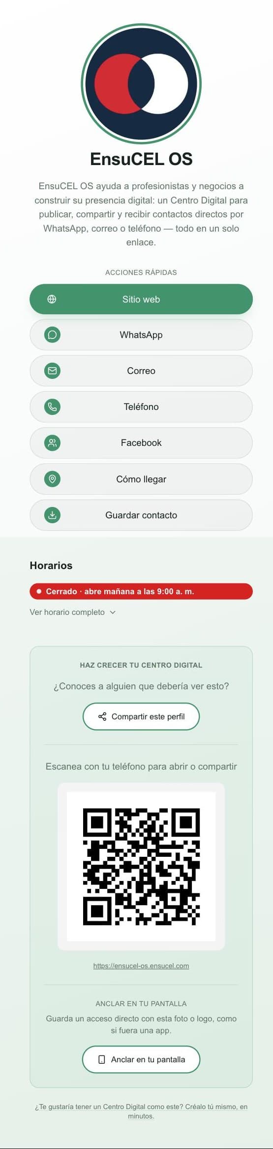Centro Digital publicado con el tema Verde profesional