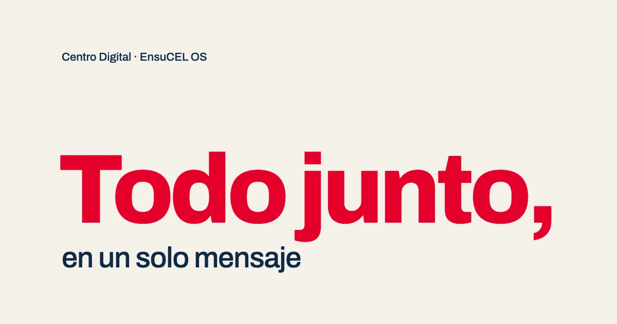 «Todo junto, en un solo mensaje» en rojo y navy: formulario de cotización para eventos que llega completo por WhatsApp