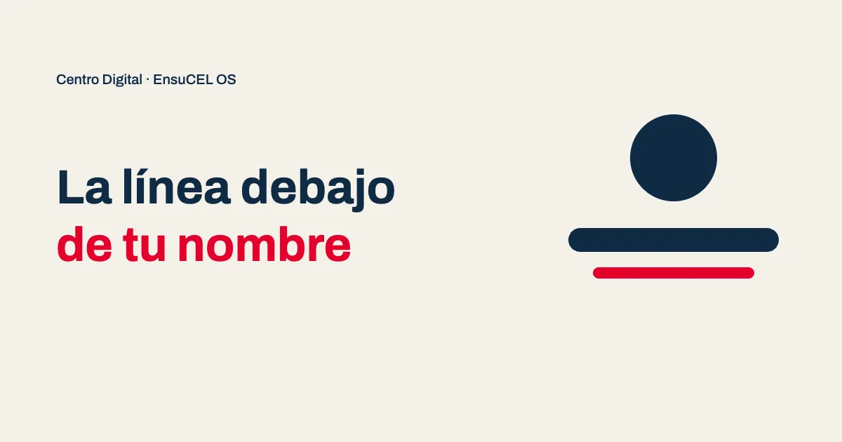 Título, especialidad o eslogan en tu Centro Digital: la línea corta debajo de tu nombre que hace el resto del trabajo