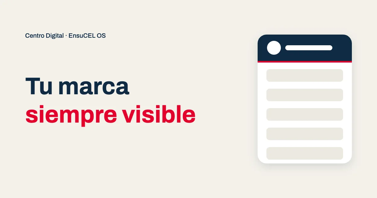 Tu marca siempre visible en tu Centro Digital: tu foto y tu nombre se quedan arriba mientras tu cliente sigue bajando